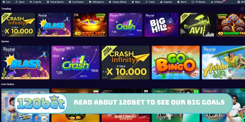 Read About 120bet to see our big goals
