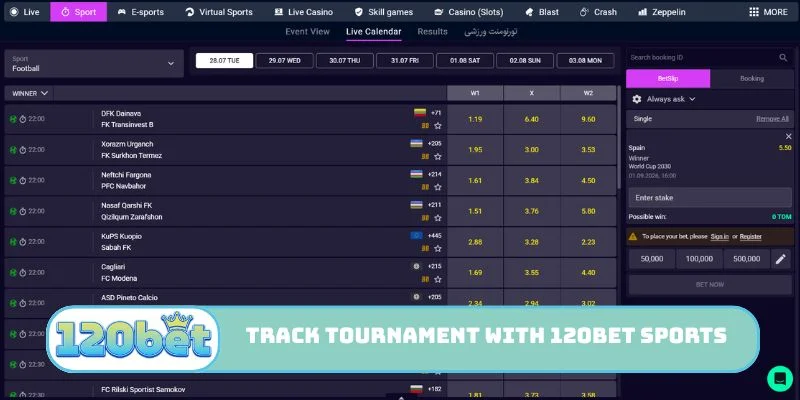 Track future tournament outrights with 120bet Sports.